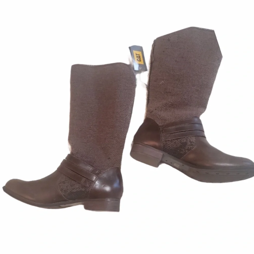 NWT Caterpillar Sabrina Brown Knee-high Wool Boots sz 10